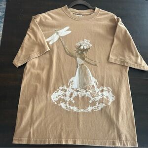 Unique Brown Graphic Short Sleeve Tee